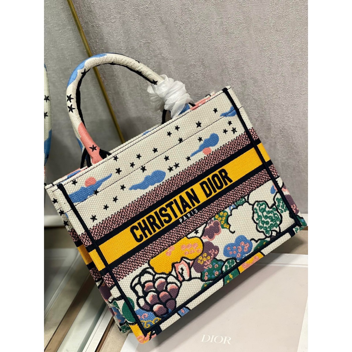 Dior Small Book Tote Bag In Ciel de Reve Embroidery High Quality Replica
